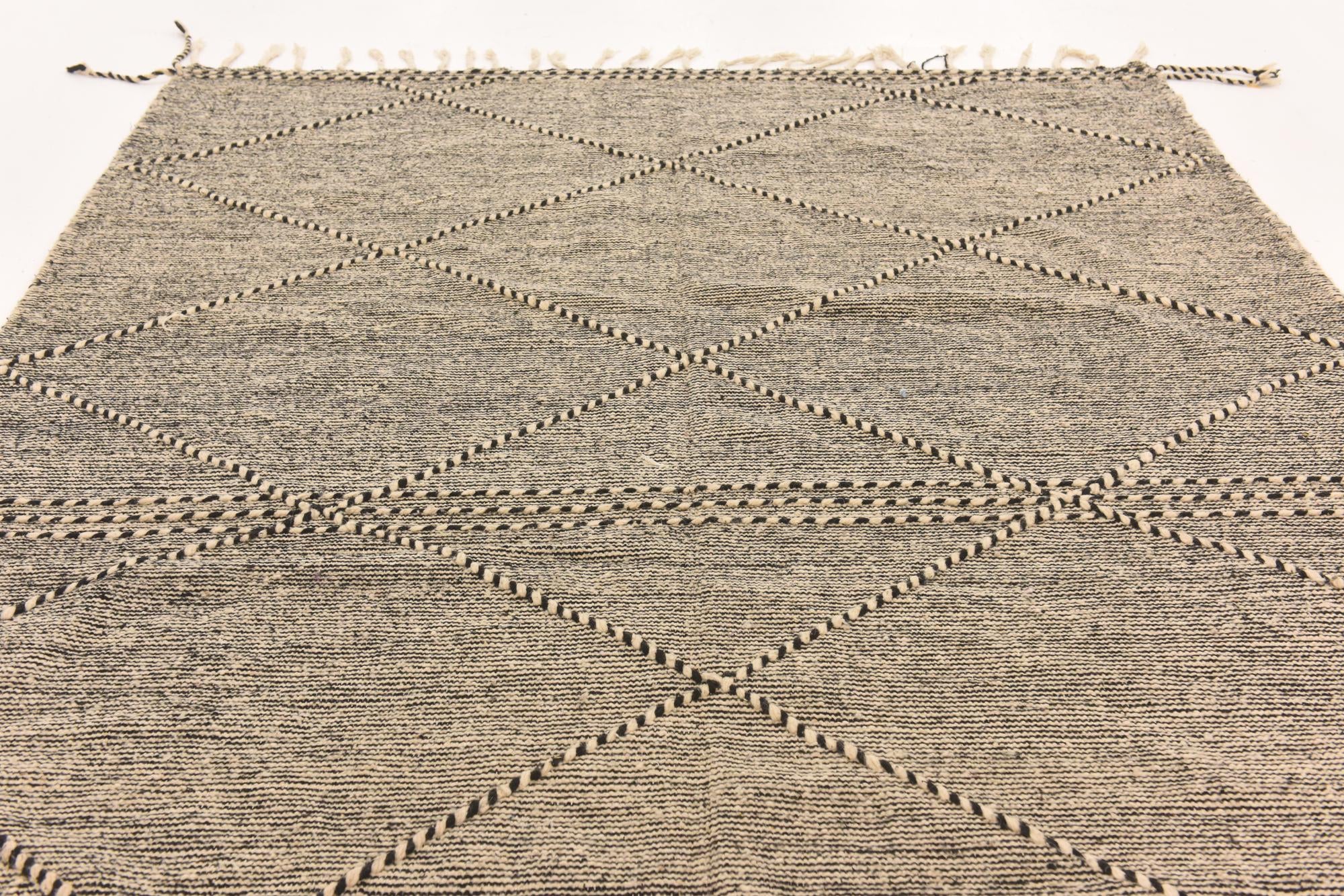 6' 7 x 10' 10 Hand Knotted Moroccan Wool Rug