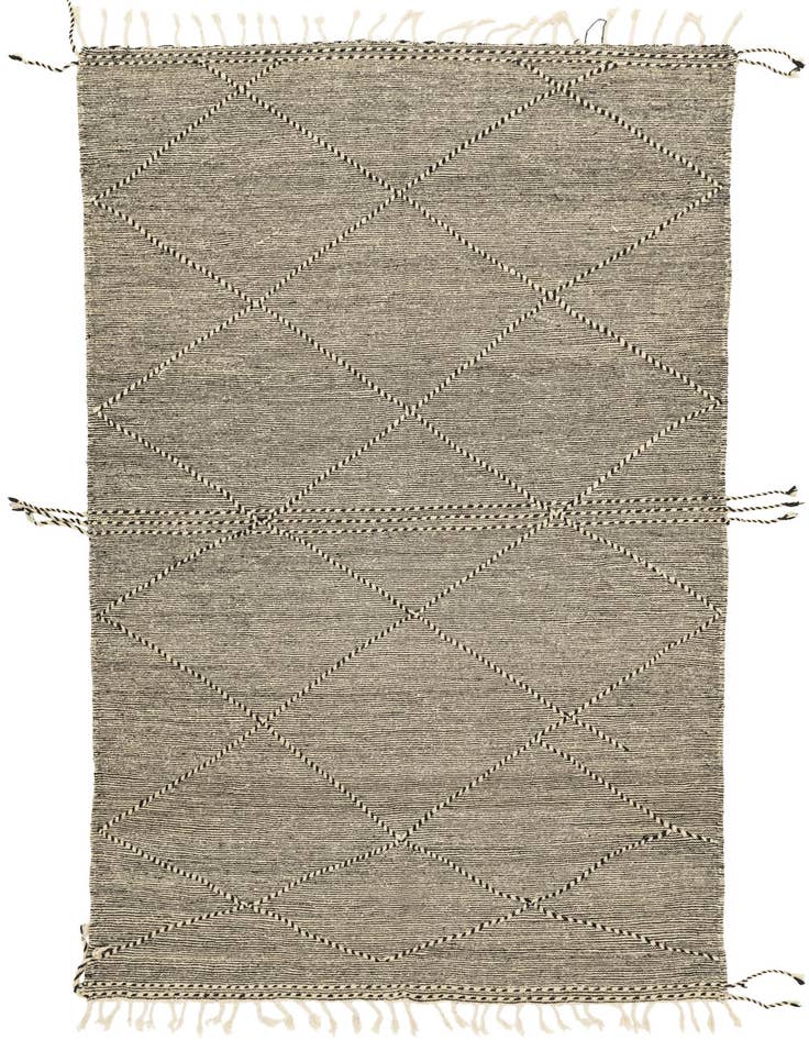 Detail image of 6' 7 x 10' 10 Hand Knotted Moroccan Wool Rug