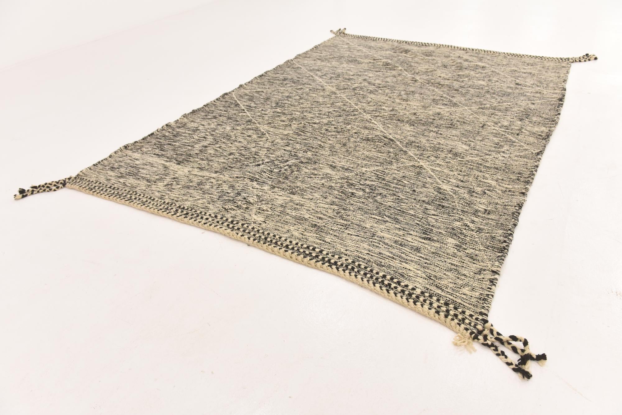 6' 8 x 9' 5 Hand Knotted Moroccan Wool Rug