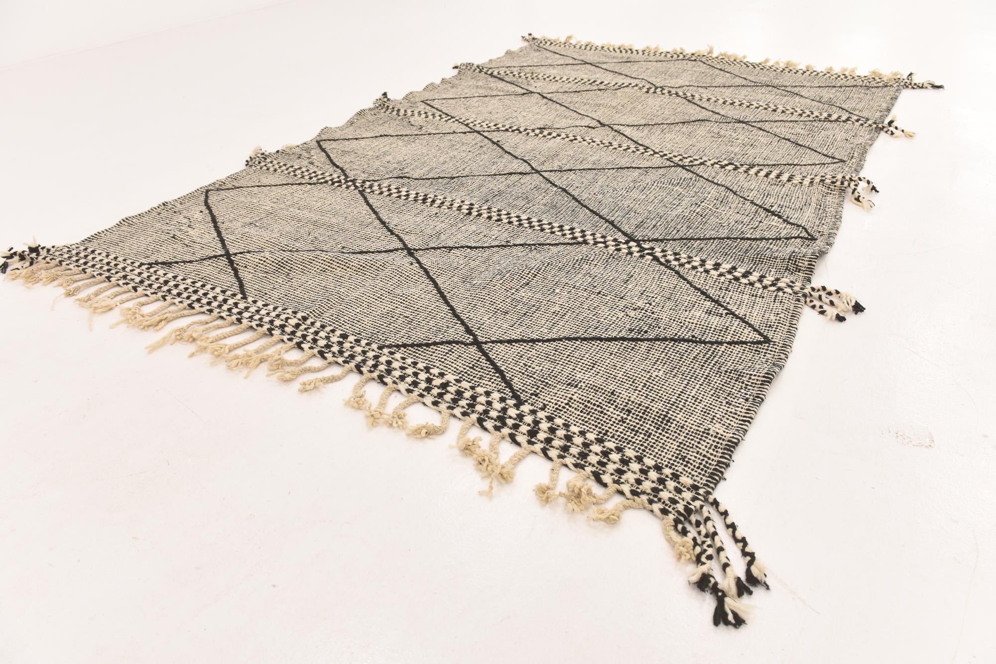 6' 3 x 9' 7 Hand Knotted Moroccan Wool Rug