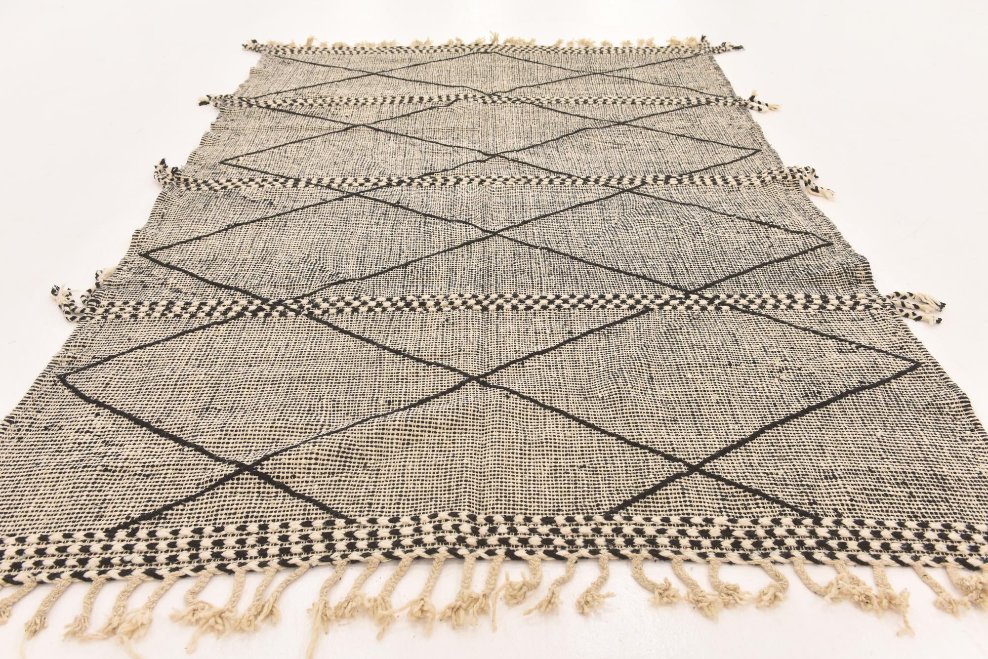 6' 3 x 9' 7 Hand Knotted Moroccan Wool Rug