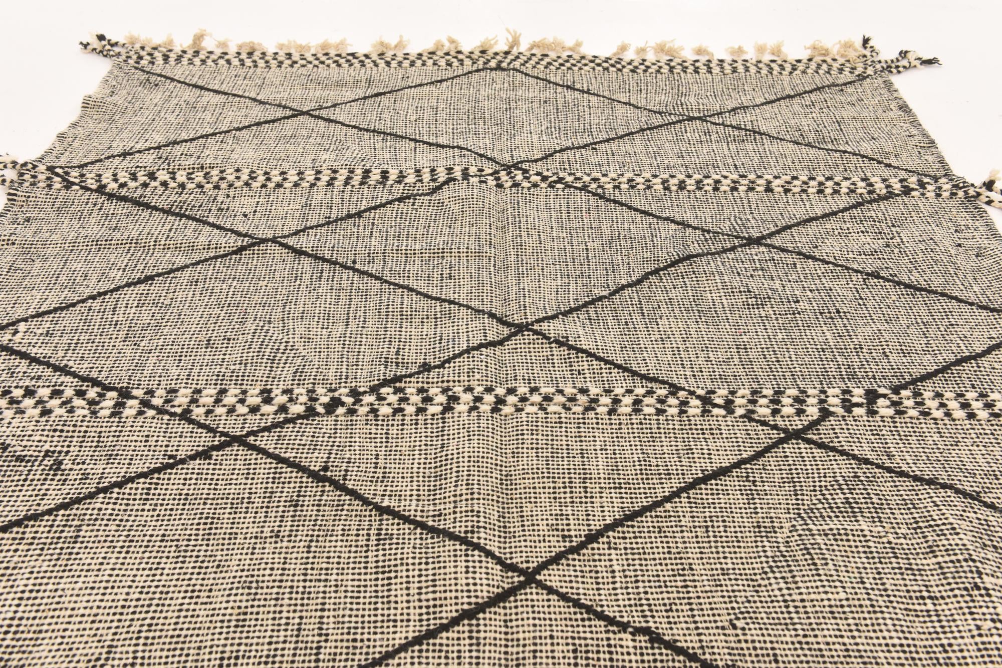 6' 3 x 9' 7 Hand Knotted Moroccan Wool Rug