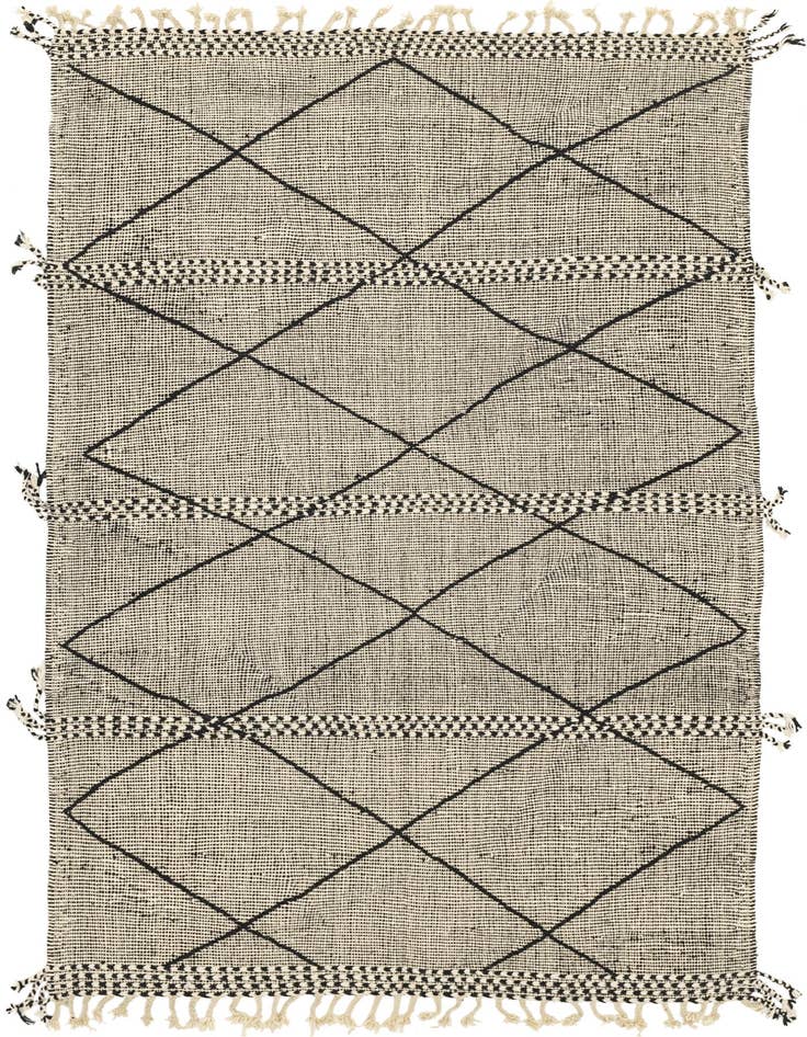 Detail image of 6' 3 x 9' 7 Hand Knotted Moroccan Wool Rug