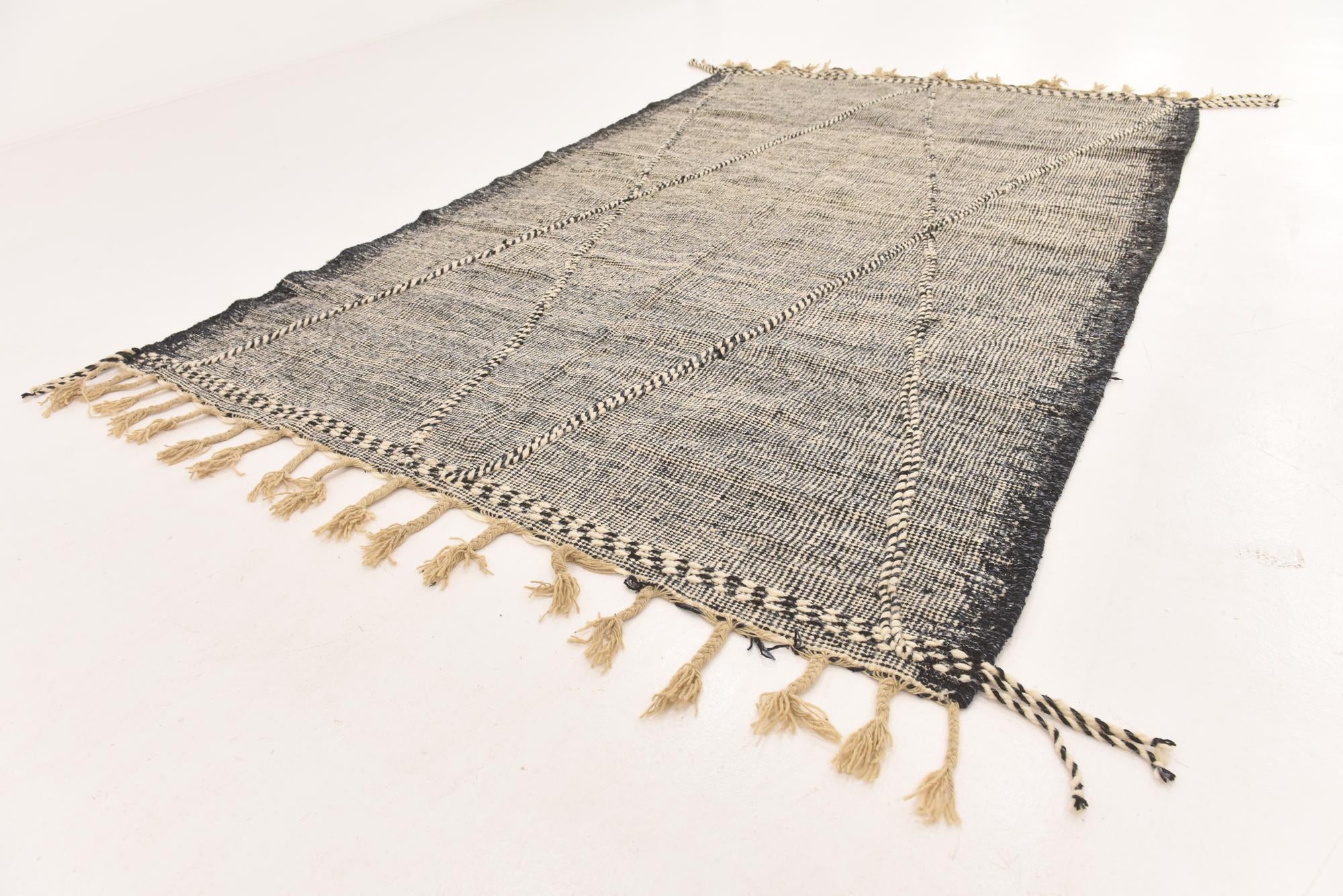 6' 7 x 10' 2 Hand Knotted Moroccan Wool Rug