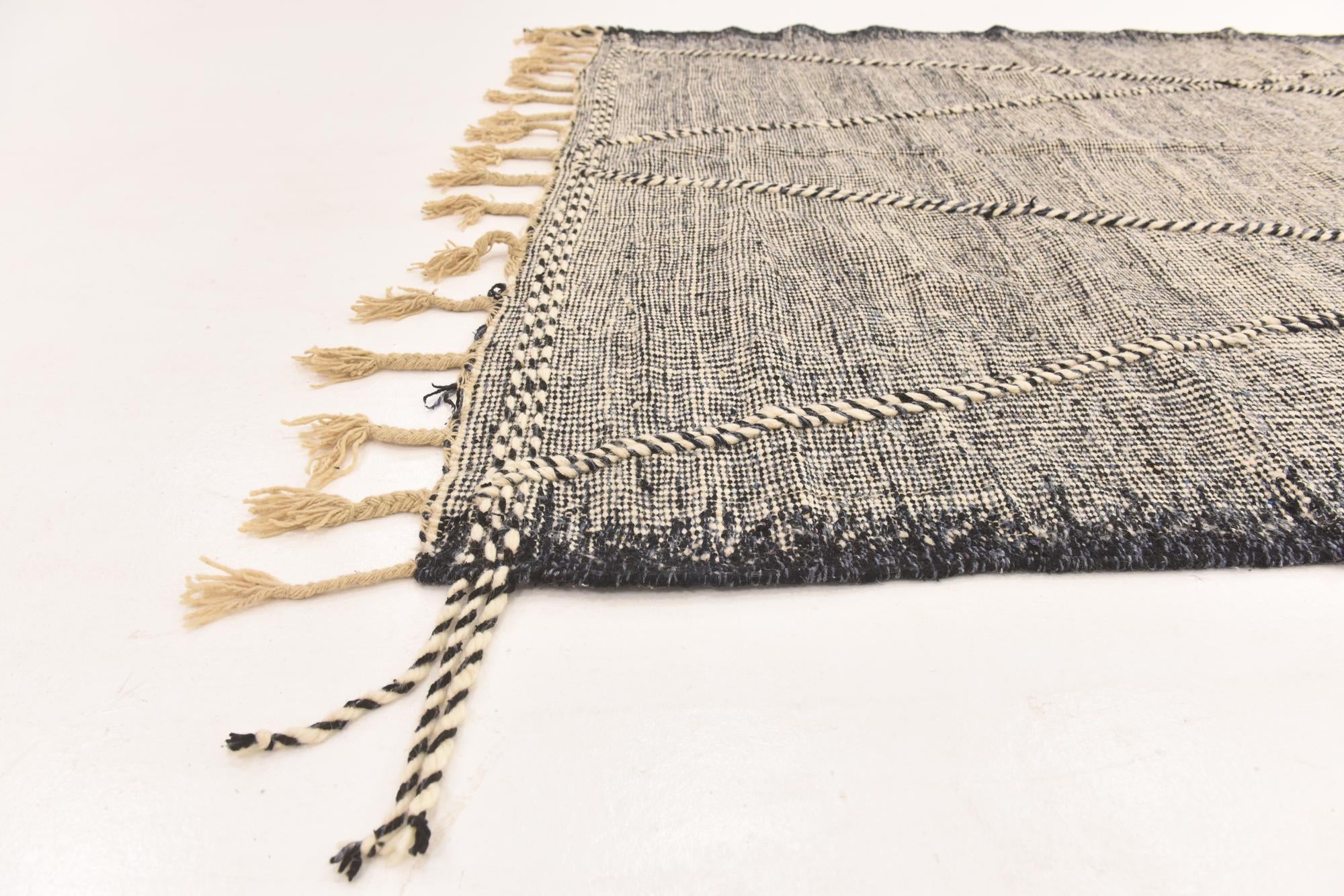 6' 7 x 10' 2 Hand Knotted Moroccan Wool Rug