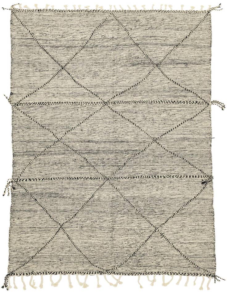 Detail image of 6' 6 x 9' 10 Hand Knotted Moroccan Wool Rug