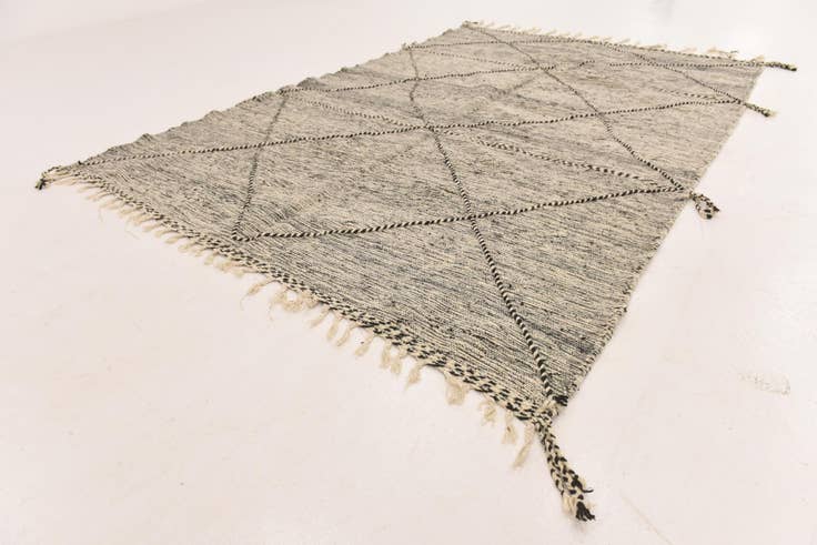 Detail image of 6' 4 x 9' 7 Hand Knotted Moroccan Wool Rug