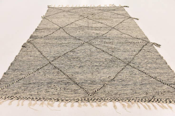 Detail image of 6' 4 x 9' 7 Hand Knotted Moroccan Wool Rug