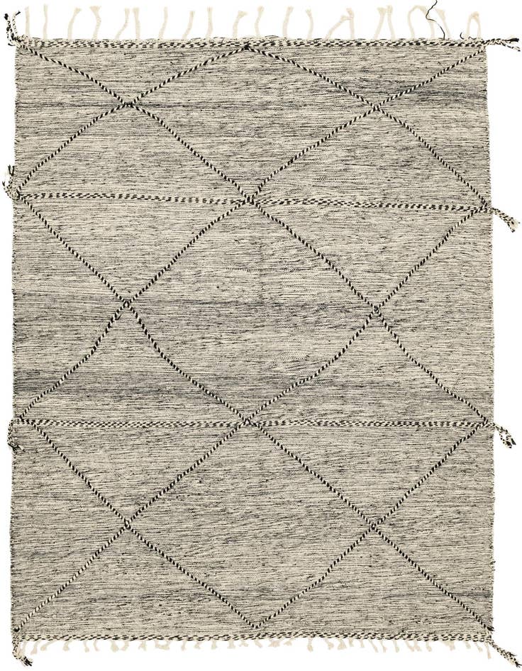 Detail image of 6' 4 x 9' 7 Hand Knotted Moroccan Wool Rug