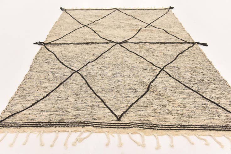 Detail image of 6' 4 x 9' 4 Hand Knotted Moroccan Wool Rug