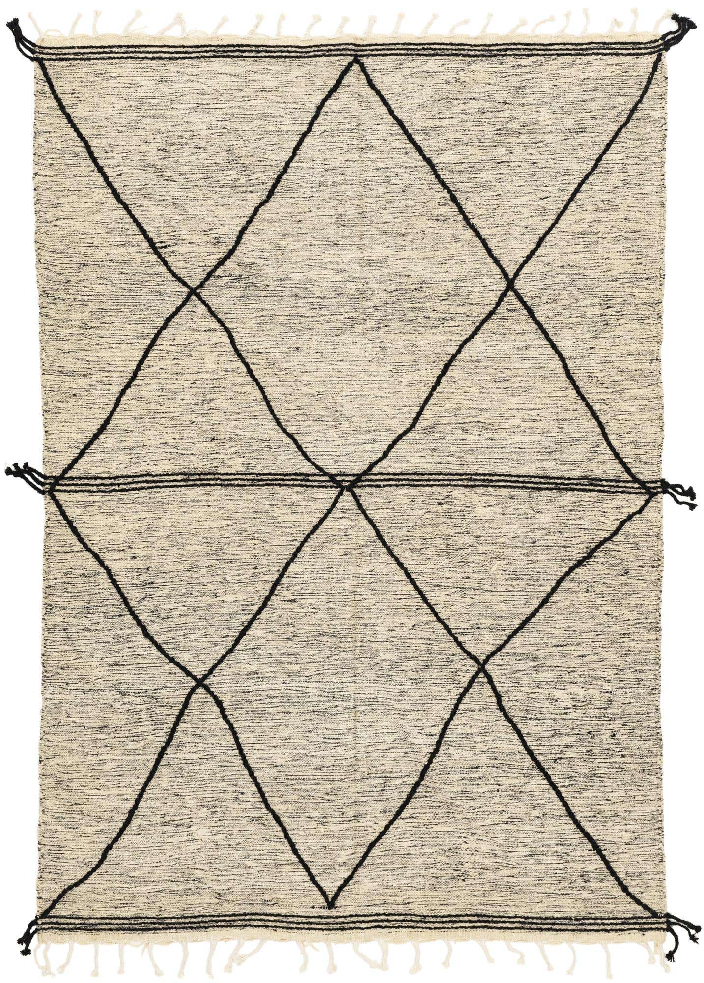 6' 4 x 9' 4 Hand Knotted Moroccan Wool Rug