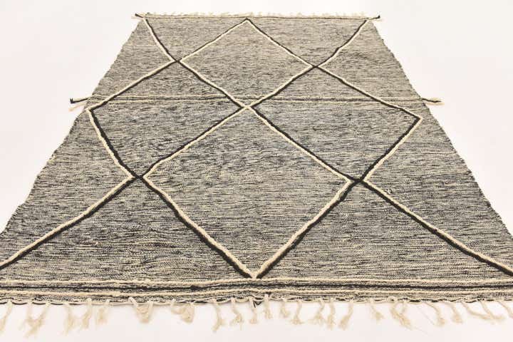 6' 9 x 9' 10 Hand Knotted Moroccan Wool Rug