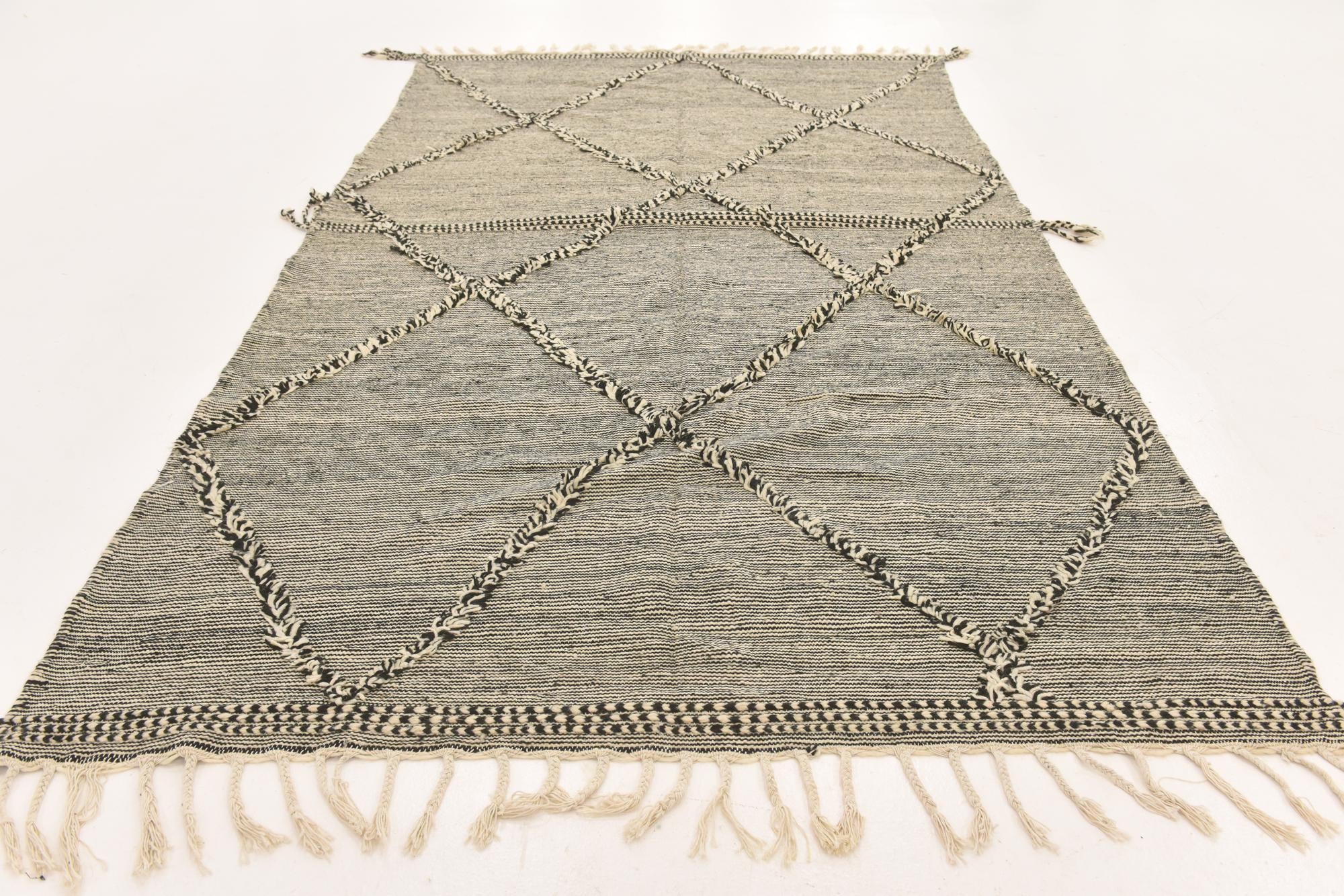 6' 6 x 11' 5 Hand Knotted Moroccan Wool Rug