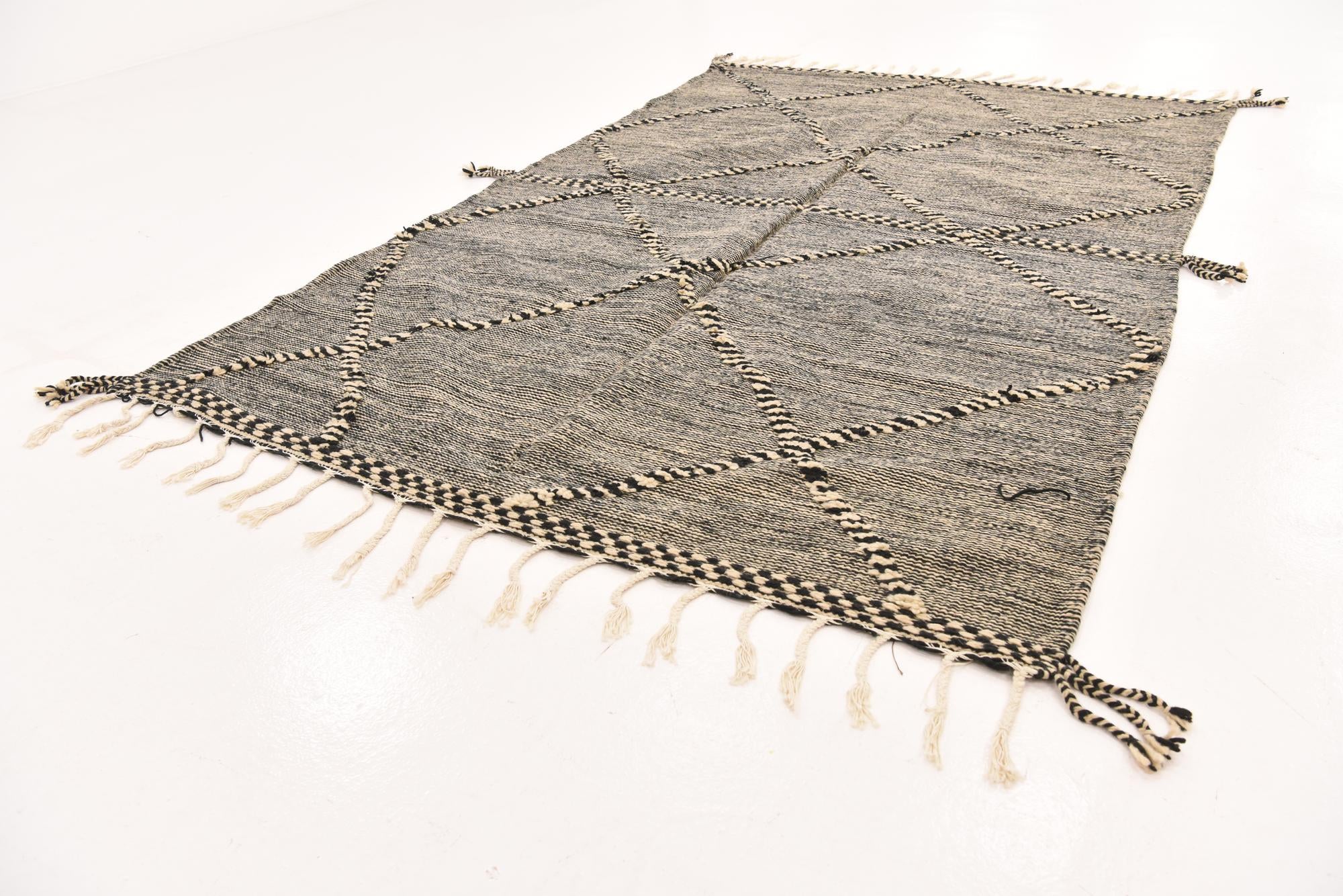 6' 4 x 10' 2 Hand Knotted Moroccan Wool Rug