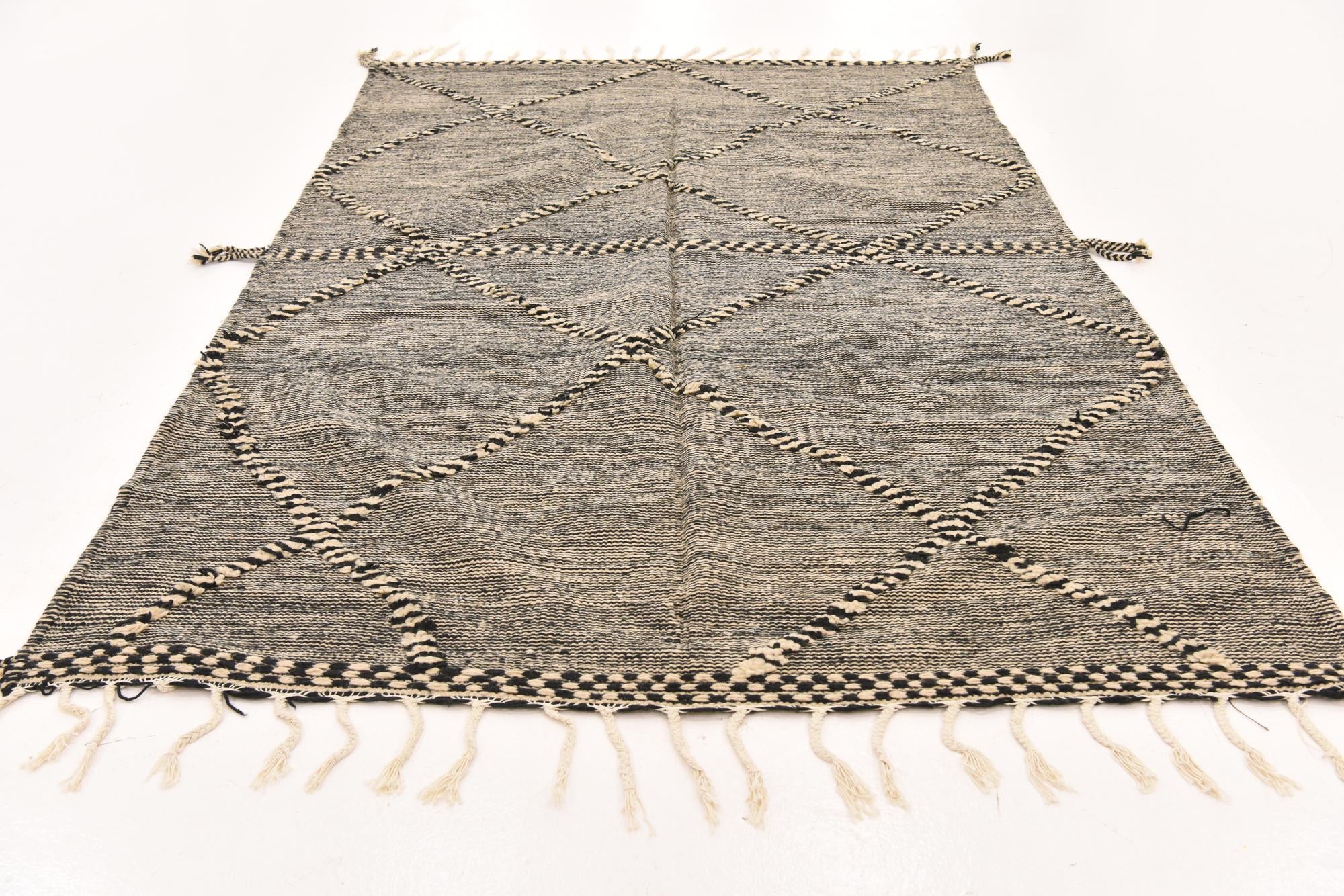 6' 4 x 10' 2 Hand Knotted Moroccan Wool Rug