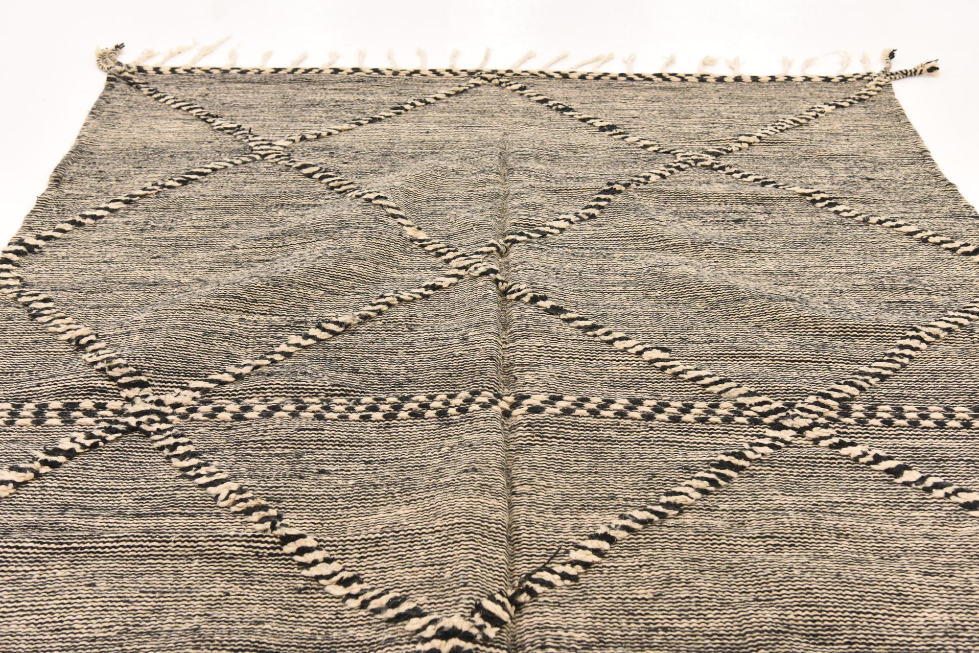 6' 4 x 10' 2 Hand Knotted Moroccan Wool Rug