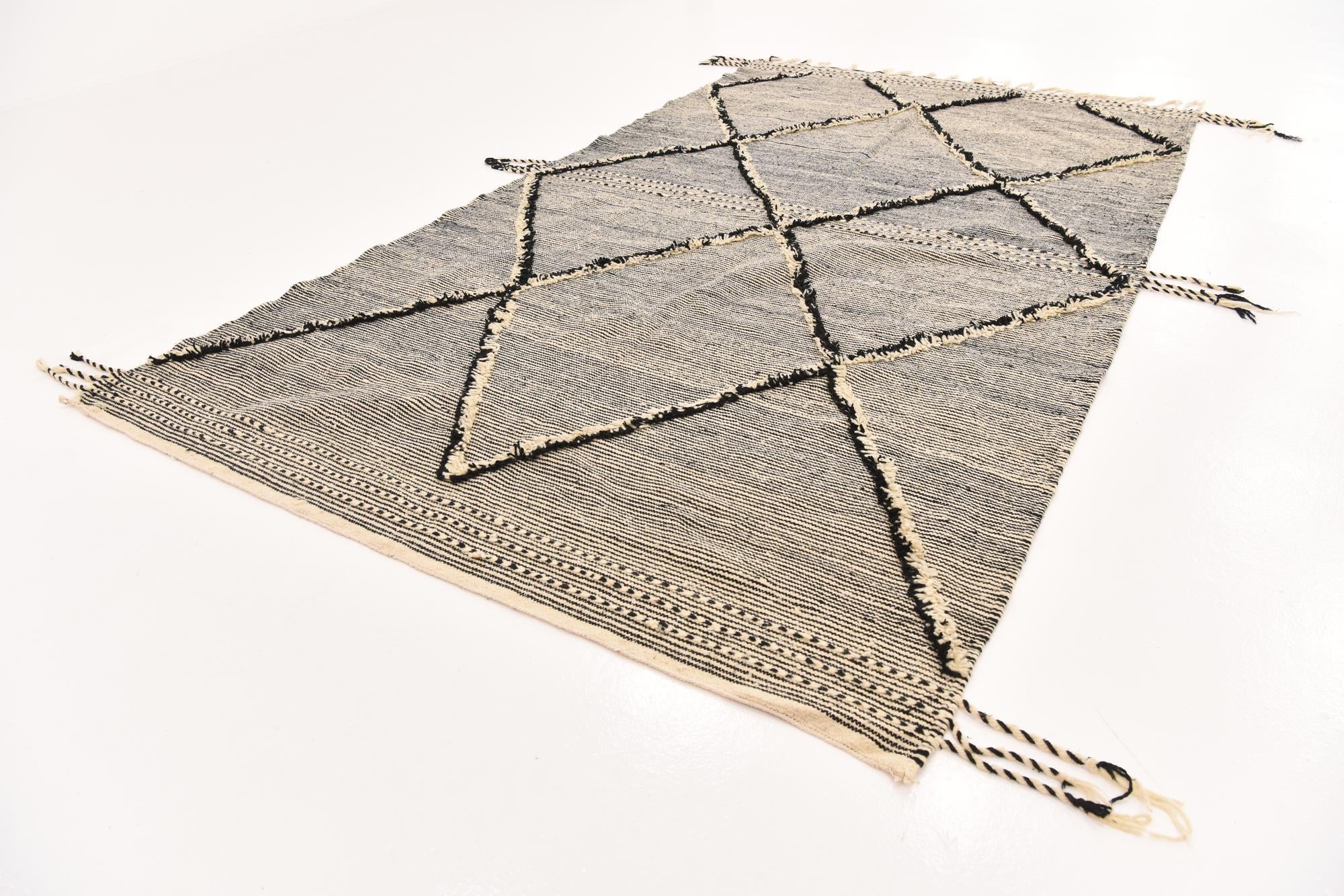 6' 6 x 11' 9 Hand Knotted Moroccan Wool Rug