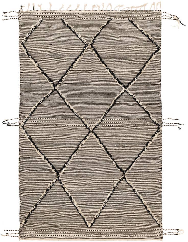 Detail image of 6' 6 x 11' 9 Hand Knotted Moroccan Wool Rug