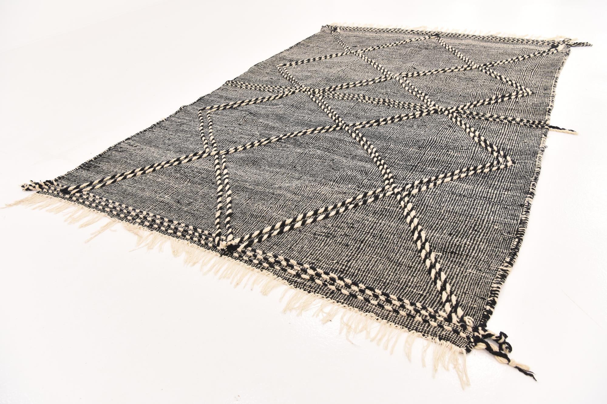 6' 7 x 9' 9 Hand Knotted Moroccan Wool Rug