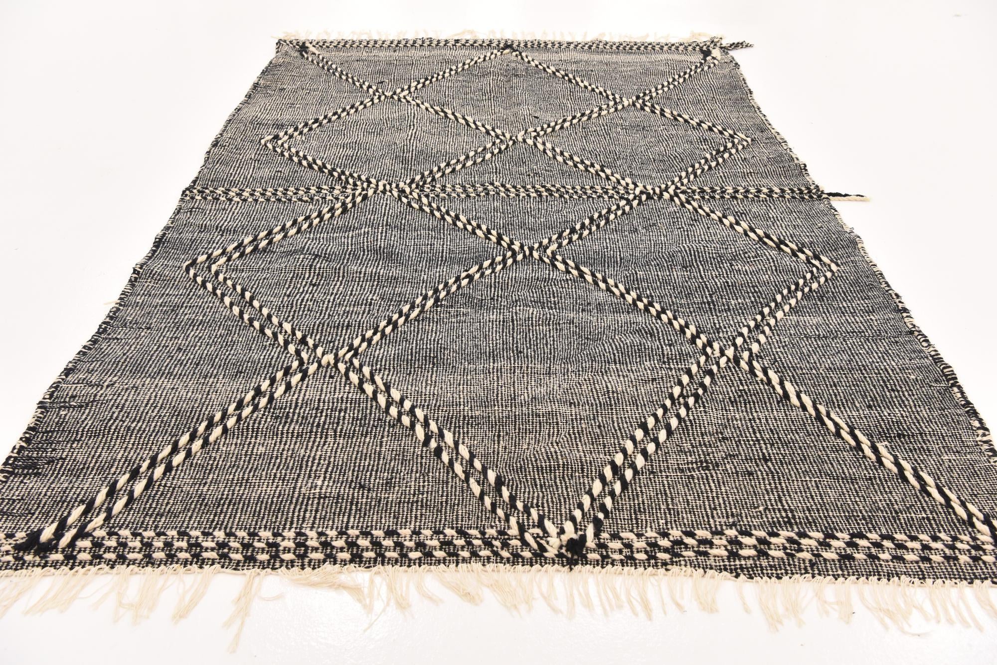6' 7 x 9' 9 Hand Knotted Moroccan Wool Rug