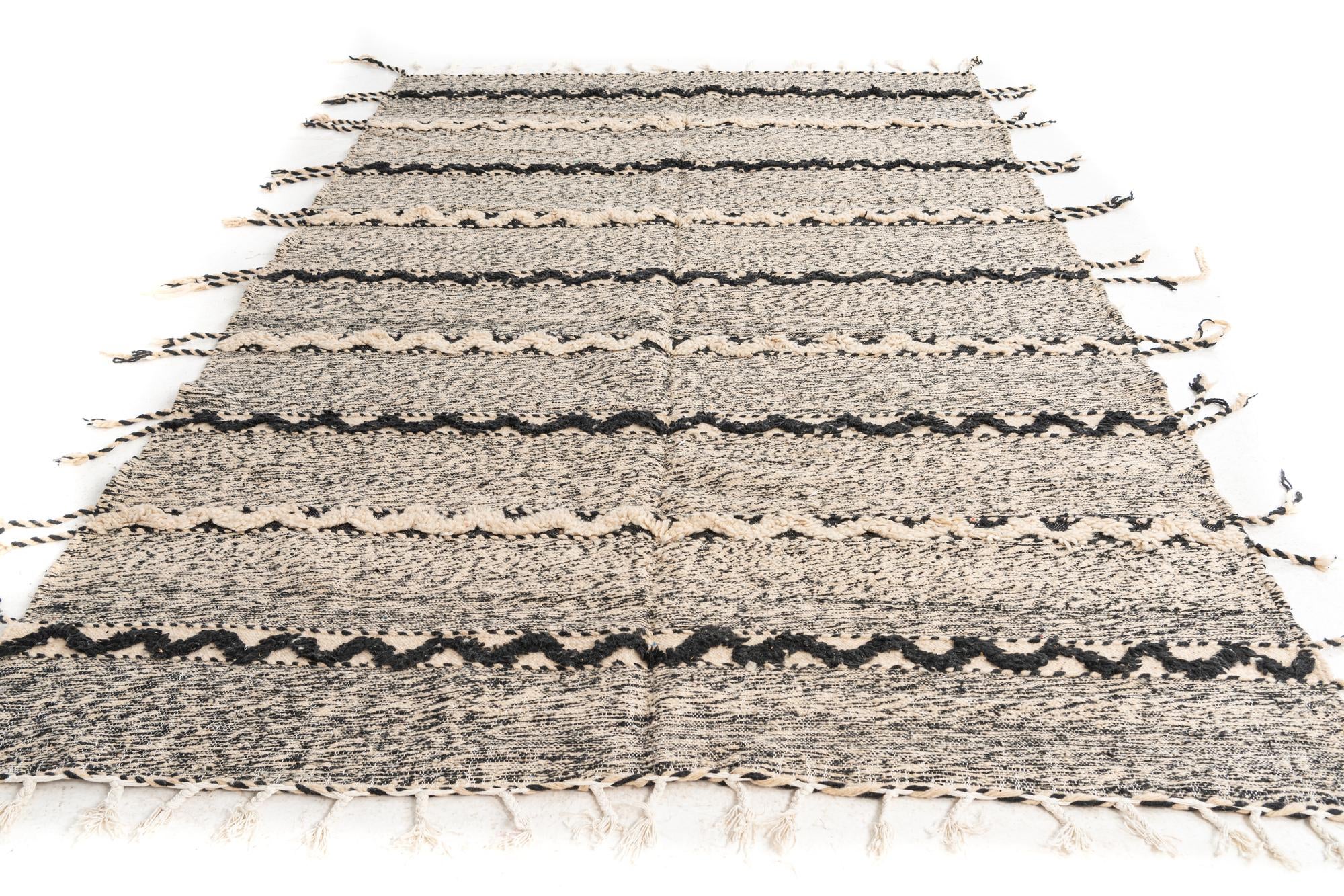 6' 6 x 10' Hand Knotted Moroccan Wool Rug