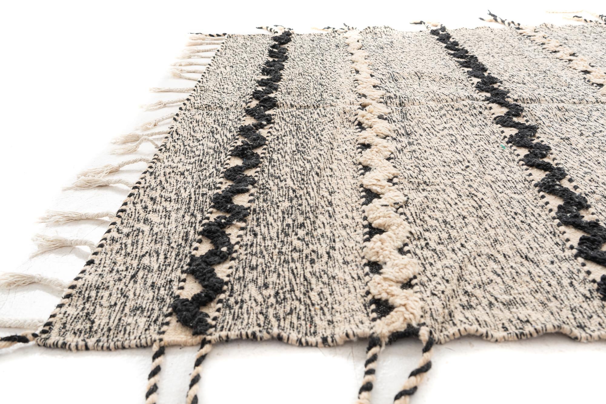6' 6 x 10' Hand Knotted Moroccan Wool Rug