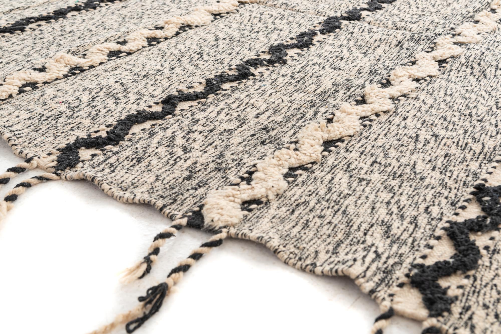 6' 6 x 10' Hand Knotted Moroccan Wool Rug
