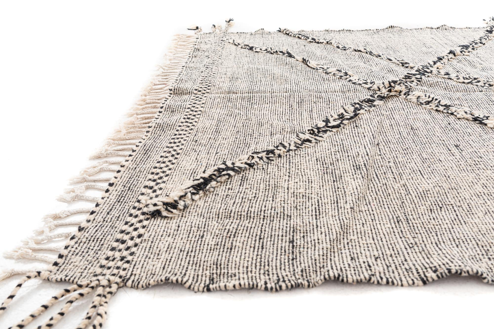 6' 8 x 9' 5 Hand Knotted Moroccan Wool Rug