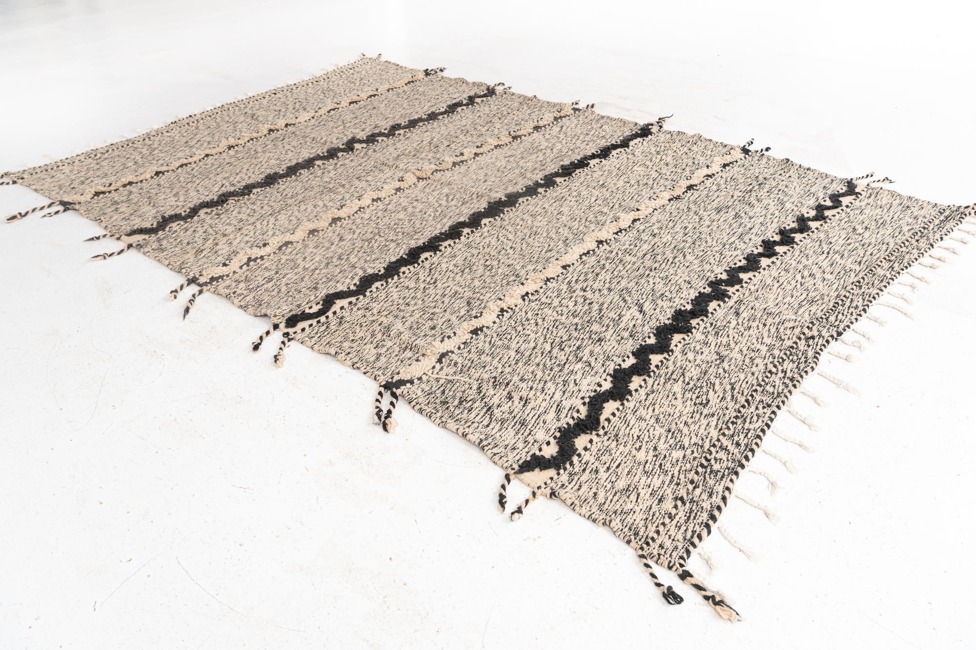 6' 8 x 10' 2 Hand Knotted Moroccan Wool Rug