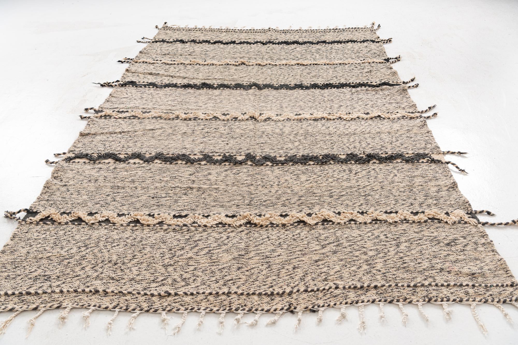 6' 8 x 10' 2 Hand Knotted Moroccan Wool Rug