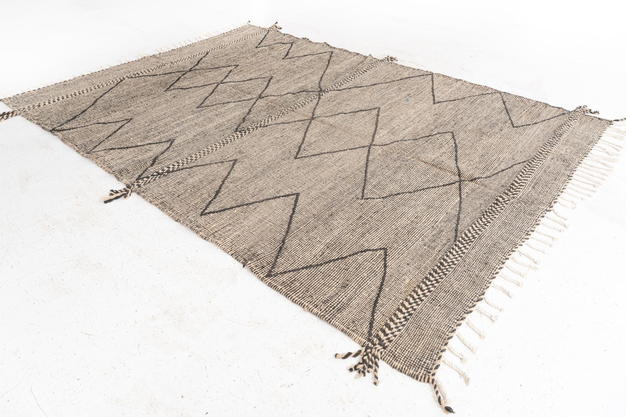 6' 7 x 9' 2 Hand Knotted Moroccan Wool Rug