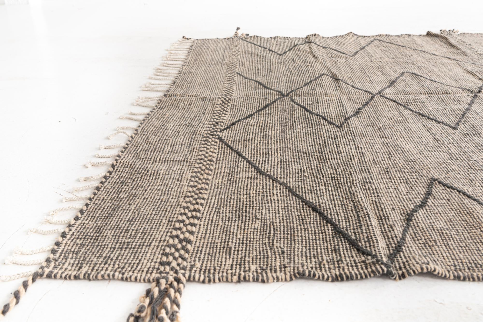 6' 7 x 9' 2 Hand Knotted Moroccan Wool Rug