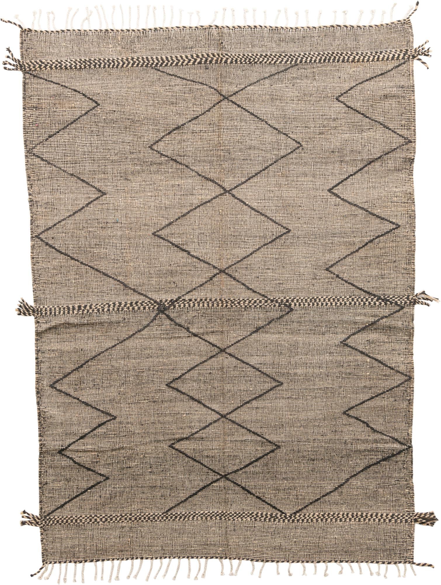 6' 7 x 9' 2 Hand Knotted Moroccan Wool Rug