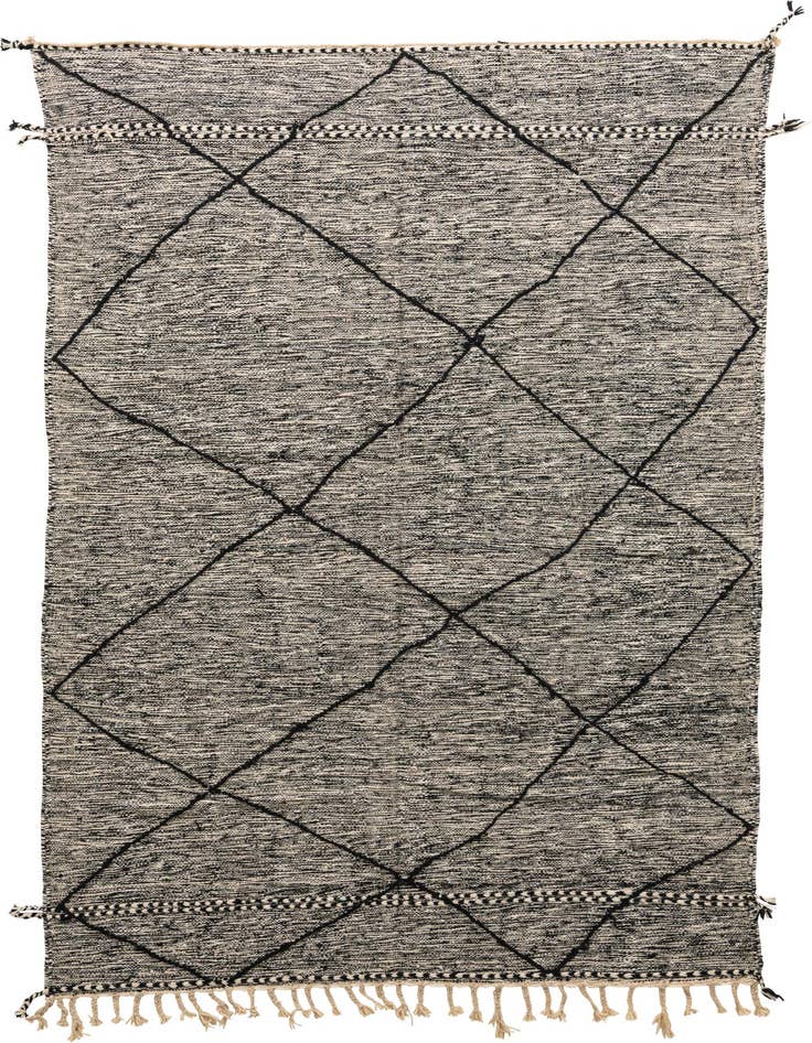 Detail image of 6' 2 x 9' 9 Hand Knotted Moroccan Wool Rug