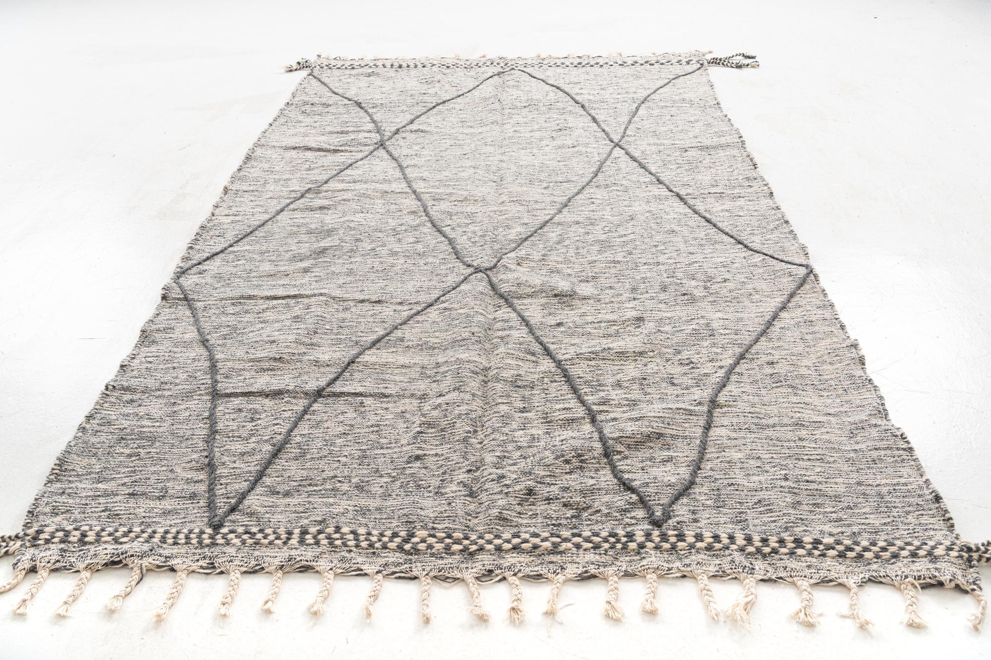 6' 2 x 10' Hand Knotted Moroccan Wool Rug