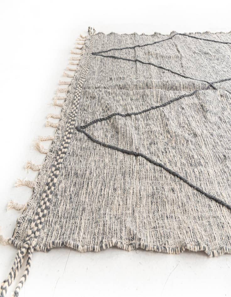 Detail image of 6' 2 x 10'  Hand Knotted Moroccan Wool Rug