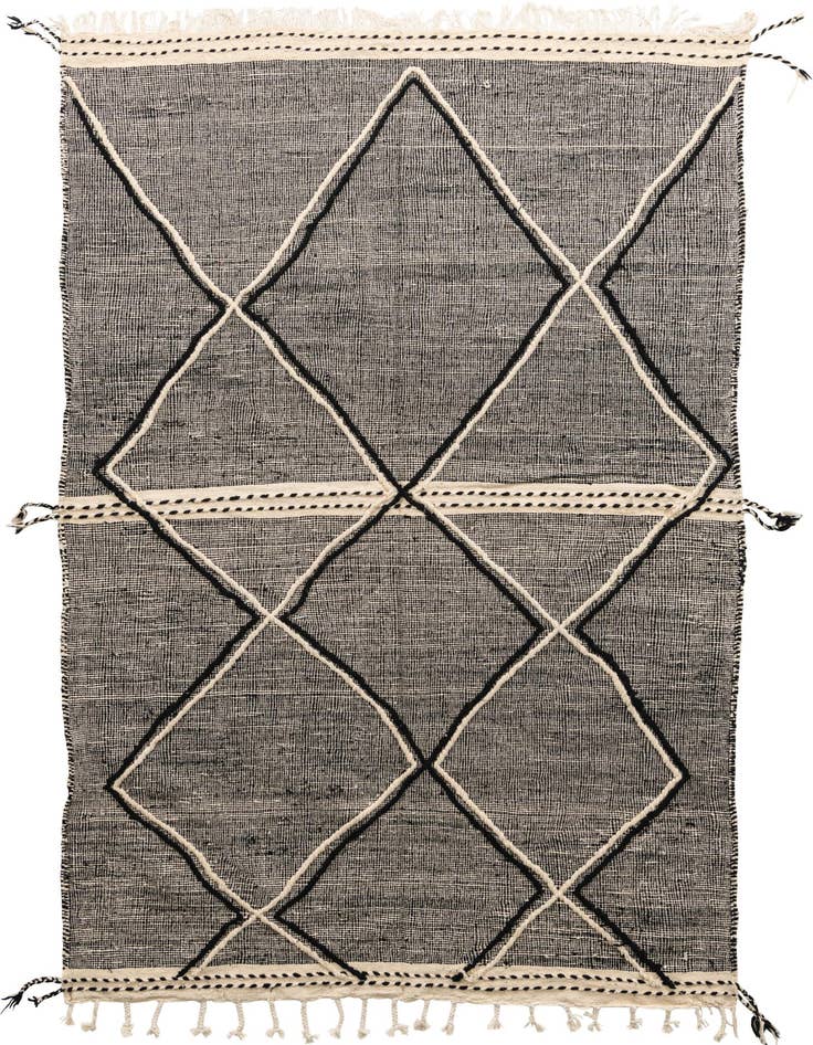 Detail image of 6' 1 x 9' 5 Hand Knotted Moroccan Wool Rug