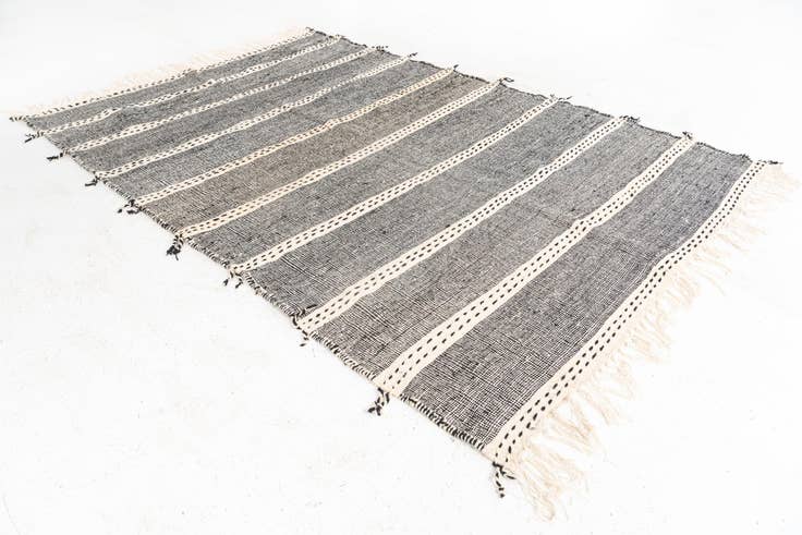 Detail image of 6' 4 x 9' 8 Hand Knotted Moroccan Wool Rug