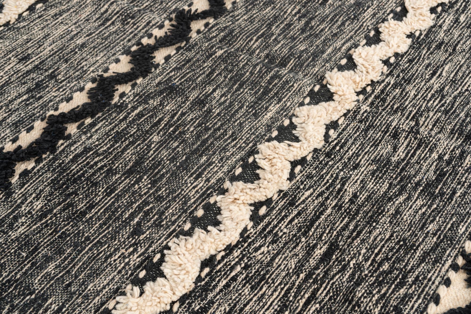 6' 9 x 9' 7 Hand Knotted Moroccan Wool Rug