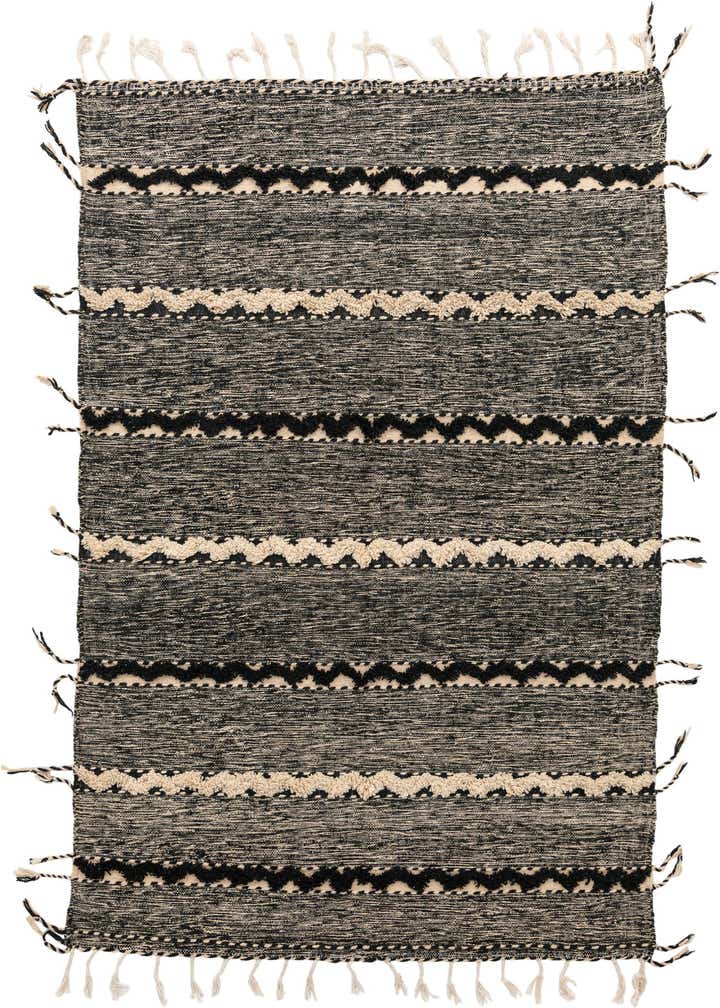 6' 9 x 9' 7 Hand Knotted Moroccan Wool Rug
