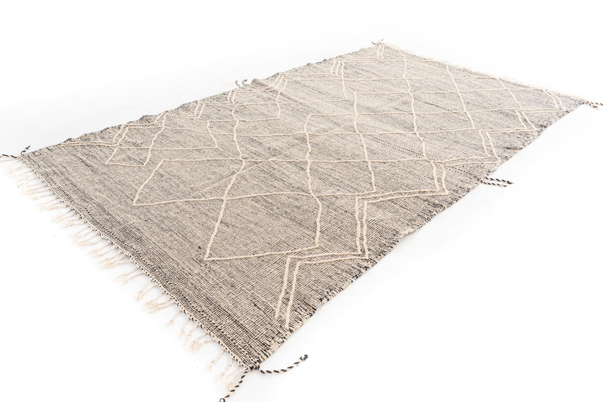6' 4 x 10' 8 Hand Knotted Moroccan Wool Rug