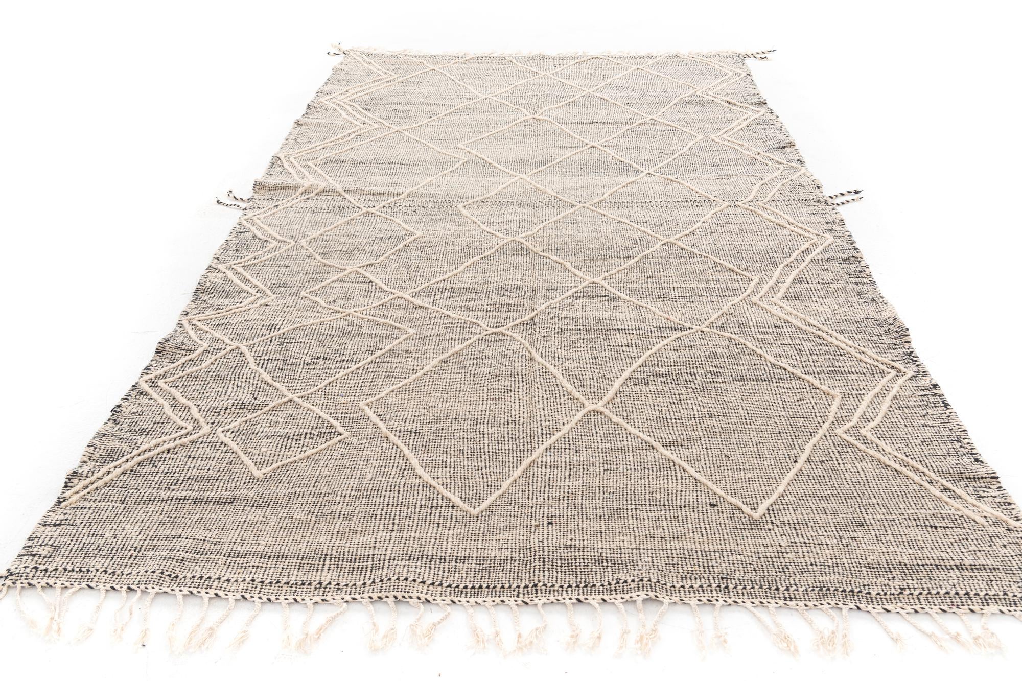 6' 4 x 10' 8 Hand Knotted Moroccan Wool Rug