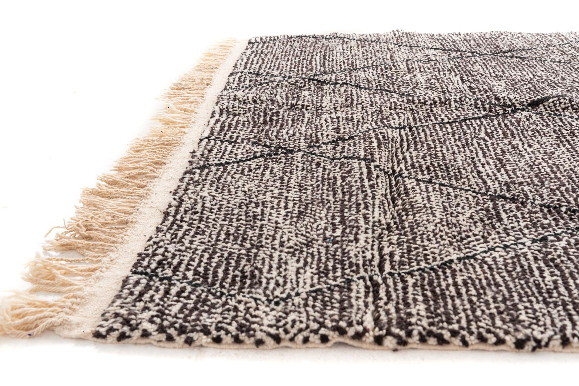 6' 7 x 9' 7 Hand Knotted Moroccan Wool Rug