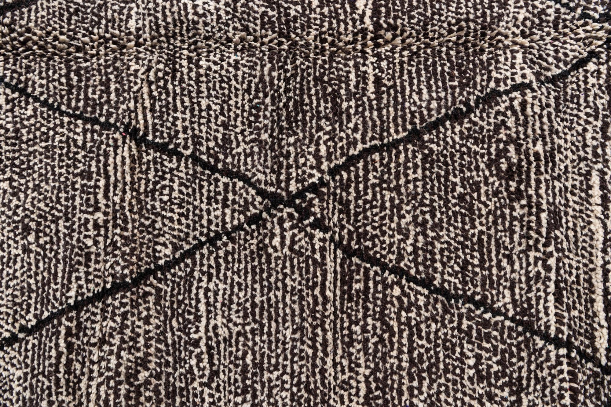 6' 7 x 9' 7 Hand Knotted Moroccan Wool Rug