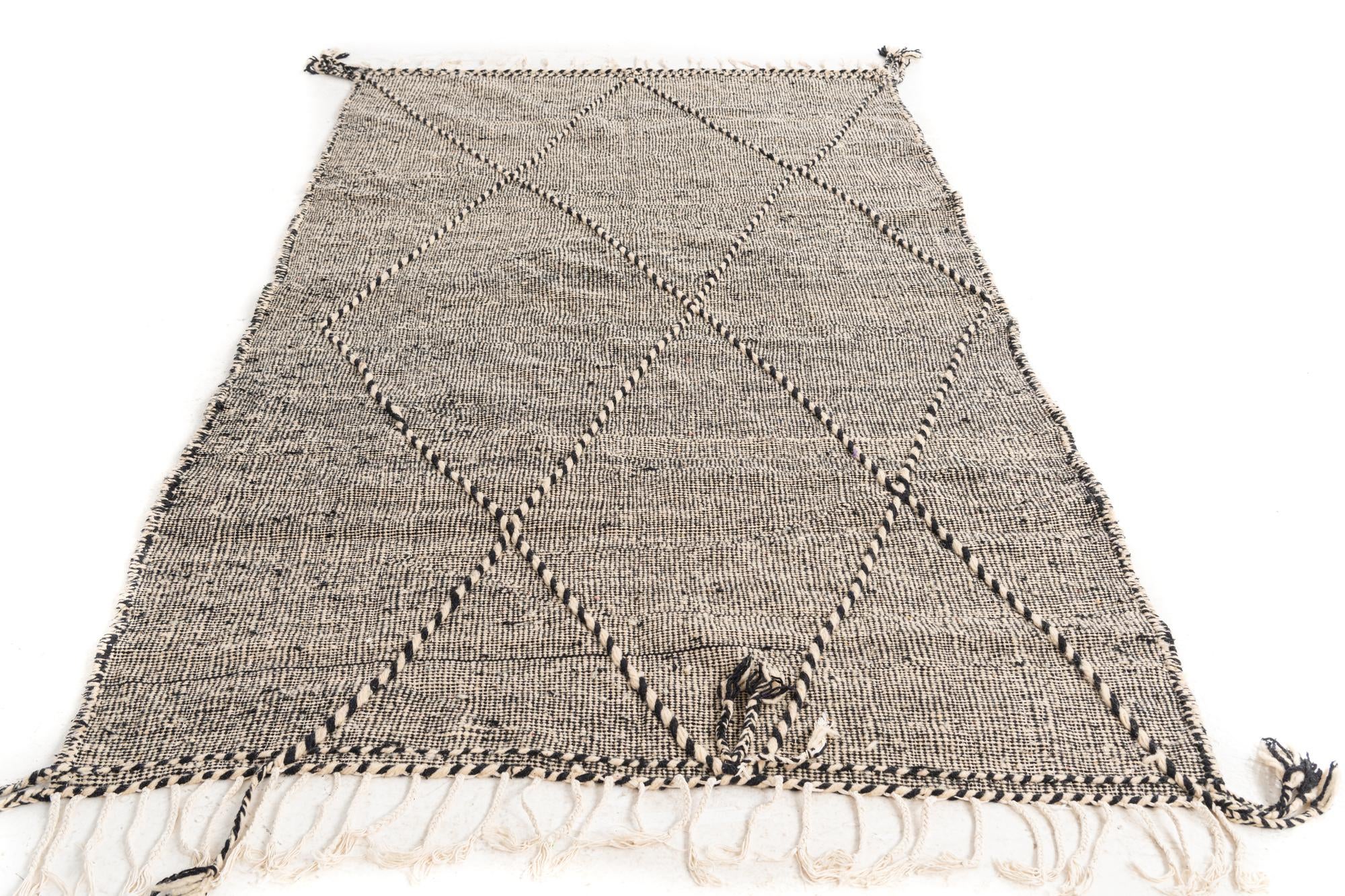 5' 2 x 8' 5 Hand Knotted Moroccan Wool Rug