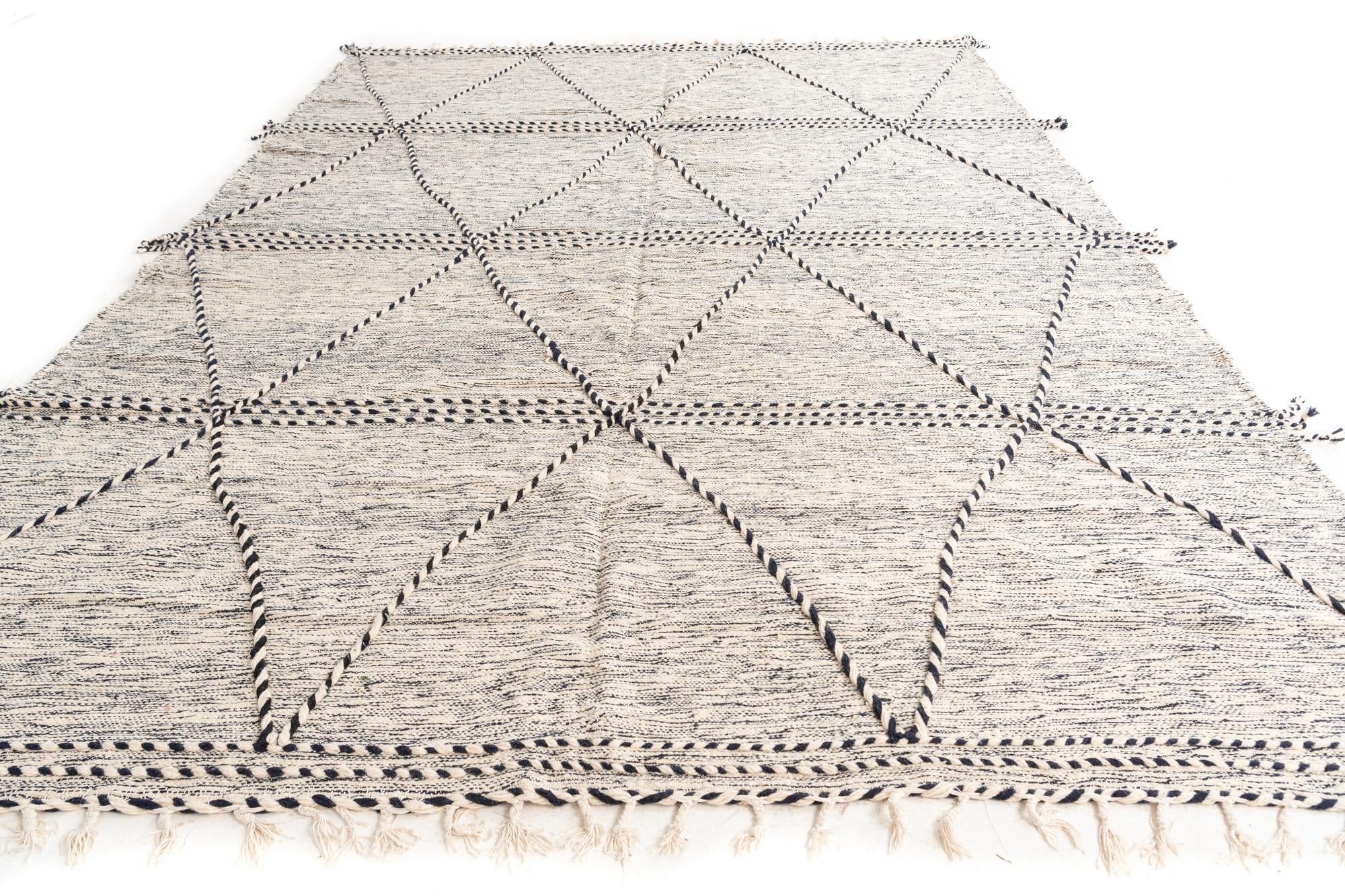 9' x 12' 10 Hand Knotted Moroccan Wool Rug