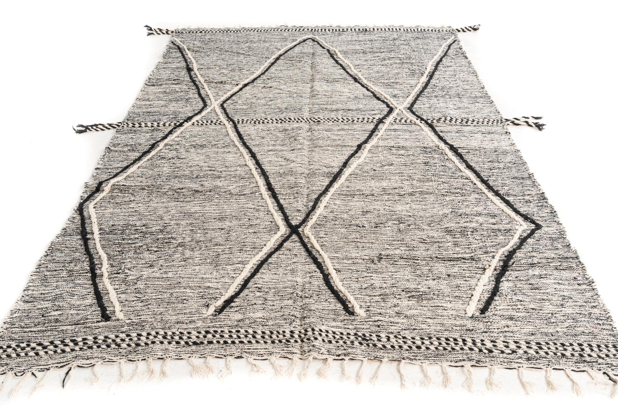 6' 6 x 9' 4 Hand Knotted Moroccan Wool Rug