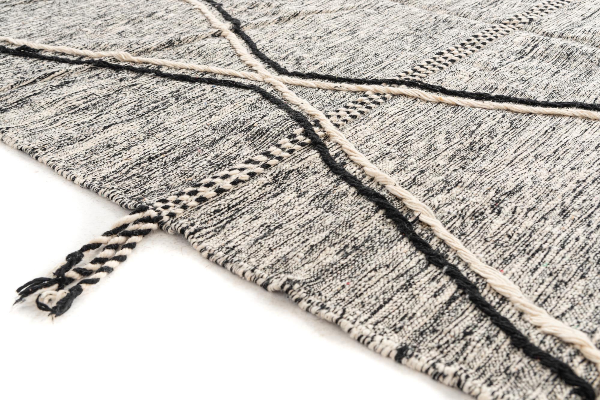 6' 6 x 9' 4 Hand Knotted Moroccan Wool Rug
