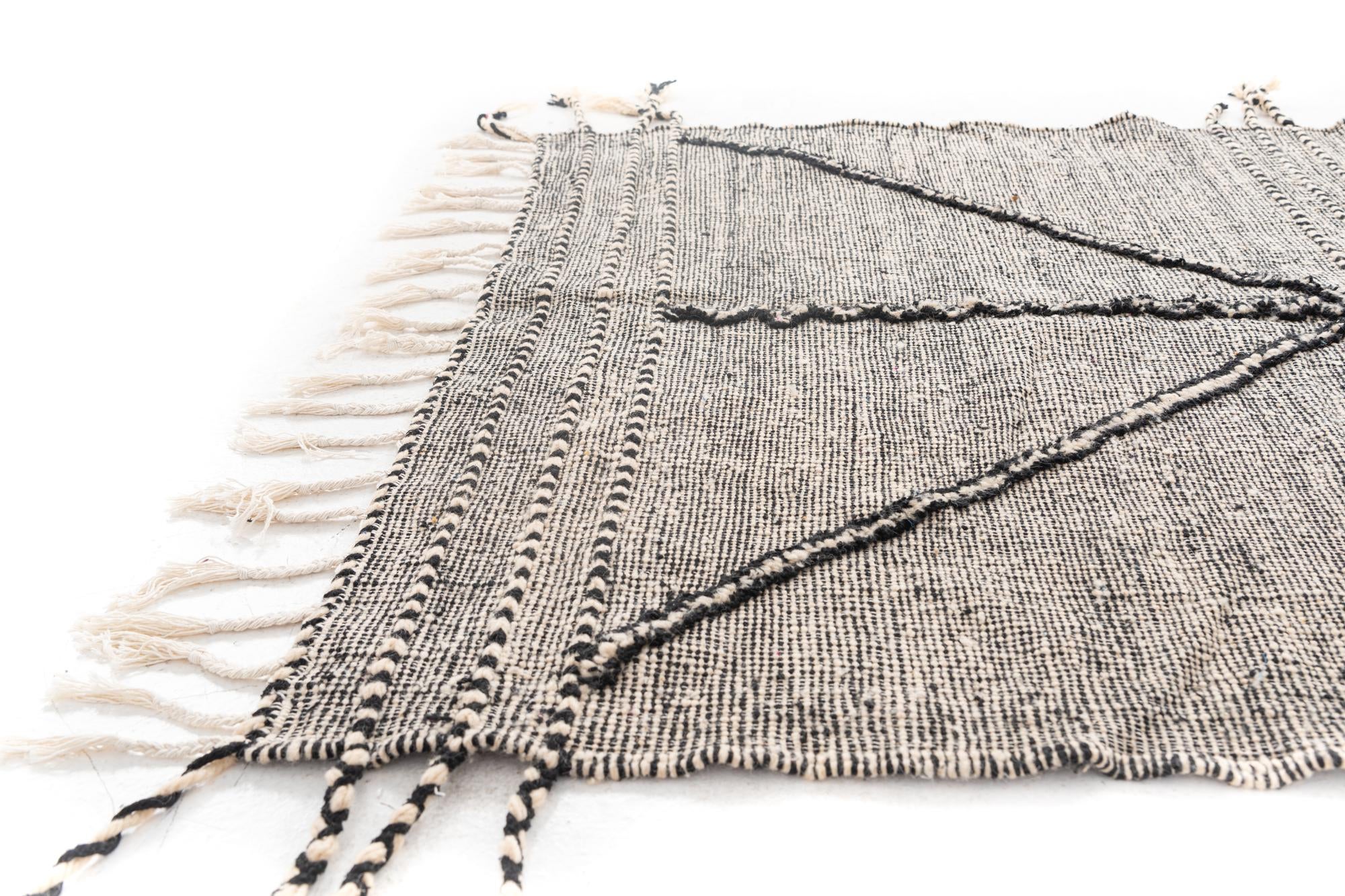 4' 10 x 8' 2 Hand Knotted Moroccan Wool Rug