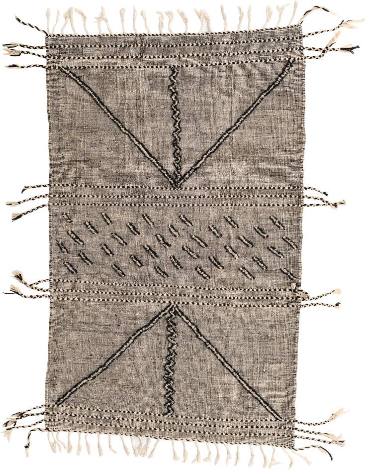 Detail image of 4' 10 x 8' 2 Hand Knotted Moroccan Wool Rug